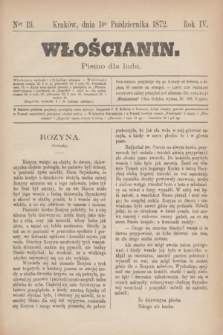 Włościanin : pismo dla ludu.R.4, nr 19 (1 października 1872)