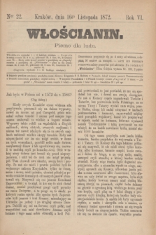 Włościanin : pismo dla ludu.R.4, nr 22 (16 listopada 1872)