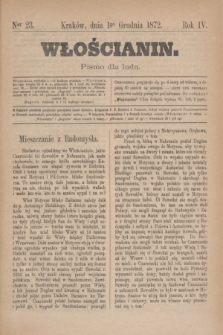 Włościanin : pismo dla ludu.R.4, nr 23 (1 grudnia 1872)