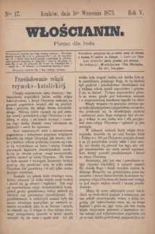 Włościanin : pismo dla ludu.R.5, nr 17 (1 września 1873)