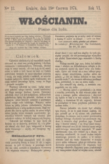 Włościanin : pismo dla ludu.R.6, nr 12 (16 czerwca 1874)