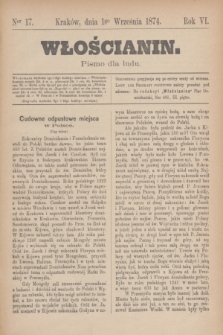 Włościanin : pismo dla ludu.R.6, nr 17 (1 września 1874)