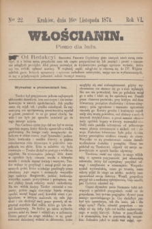 Włościanin : pismo dla ludu.R.6, nr 22 (16 listopada 1874)