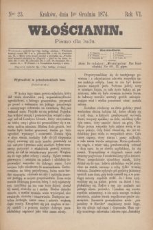 Włościanin : pismo dla ludu.R.6, nr 23 (1 grudnia 1874)