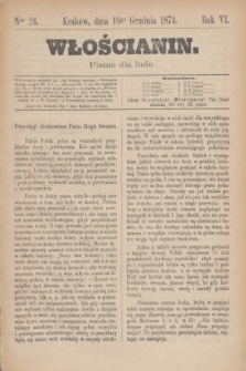 Włościanin : pismo dla ludu.R.6, nr 24 (16 grudnia 1874)