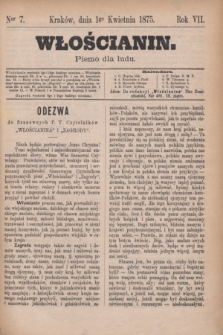 Włościanin : pismo dla ludu.R.7, nr 7 (1 kwietnia 1875)