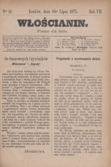 Włościanin : pismo dla ludu.R.7, nr 14 (16 lipca 1875)