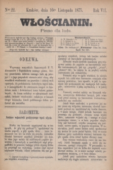 Włościanin : pismo dla ludu.R.7, nr 22 (16 listopada 1875)