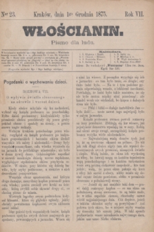 Włościanin : pismo dla ludu.R.7, nr 23 (1 grudnia 1875)