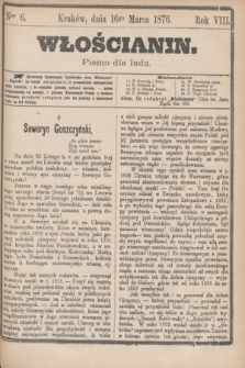Włościanin : pismo dla ludu.R.8, nr 6 (16 marca 1876)