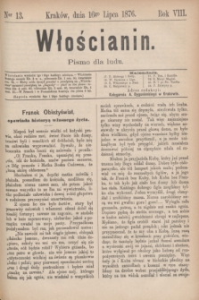 Włościanin : pismo dla ludu.R.8, nr 13 (16 lipca 1876)