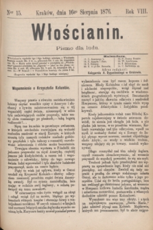 Włościanin : pismo dla ludu.R.8, nr 15 (16 sierpnia 1876)