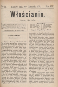 Włościanin : pismo dla ludu.R.8, nr 21 (16 listopada 1876)