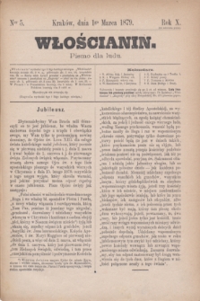 Włościanin : pismo dla ludu.R.10, nr 5 (1 marca 1879)