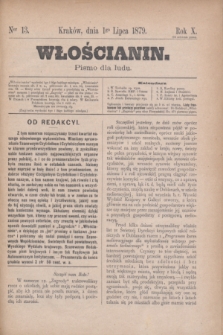 Włościanin : pismo dla ludu.R.10, nr 13 (1 lipca 1879)