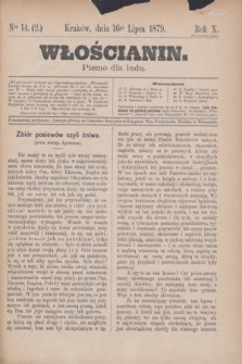 Włościanin : pismo dla ludu.R.10, nr 14 (16 lipca 1879)