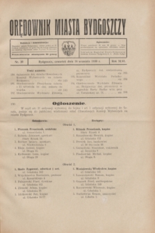 Orędownik Miasta Bydgoszczy. R.46, nr 20 (18 września 1930)