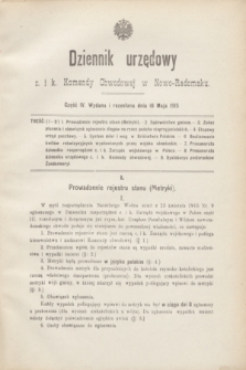 Dziennik urzędowy c. i k. Komendy Obwodowej w Nowo-Radomsku.1915, cz. 4 (18 maja)