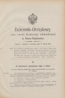 Dziennik Urzędowy Ces. i Król. Komendy Obwodowej w Nowo-Radomsku.1916, cz. 10 (13 marca)