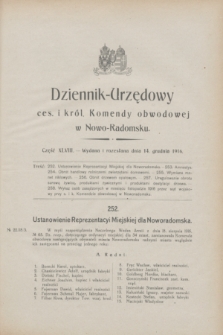 Dziennik-Urzędowy ces. i król. Komendy obwodowej w Nowo-Radomsku.1916, cz. 48 (14 grudnia)
