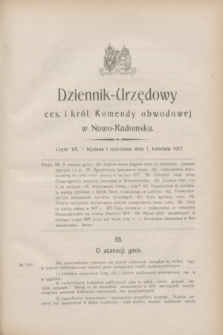 Dziennik-Urzędowy ces. i król. Komendy obwodowej w Nowo-Radomsku.1917, cz. 7 (1 kwietnia)