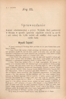 [Kadencja IV, sesja V, al. 111] Alegata do Sprawozdań Stenograficznych z Piątej Sesyi Czwartego Peryodu Sejmu Krajowego Królestwa Galicyi i Lodomeryi wraz z Wielkiem Księstwem Krakowskiem z roku 1882. Alegat 111