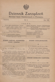 Dziennik Zarządzeń Dyrekcji Kolei Państwowych w Poznaniu.1928, nr 6 (1 kwietnia)