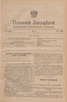 Dziennik Zarządzeń Dyrekcji Kolei Państwowych w Poznaniu.1929, nr 3 (12 lutego)