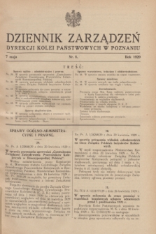 Dziennik Zarządzeń Dyrekcji Kolei Państwowych w Poznaniu.1929, nr 8 (7 maja)
