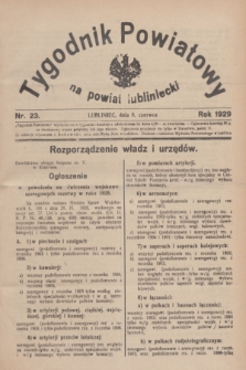 Tygodnik Powiatowy na Powiat Lubliniecki.1929, nr 23 (8 czerwca)