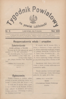 Tygodnik Powiatowy na powiat lubliniecki.1933, nr 2 (14 stycznia)