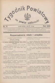 Tygodnik Powiatowy na powiat lubliniecki.1933, nr 8 (25 lutego)