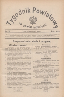Tygodnik Powiatowy na powiat lubliniecki.1933, nr 9 (4 marca)