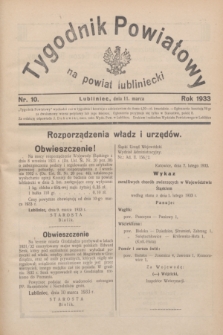 Tygodnik Powiatowy na powiat lubliniecki.1933, nr 10 (11 marca)