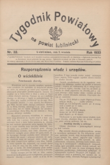 Tygodnik Powiatowy na powiat lubliniecki.1933, nr 32 (2 września)