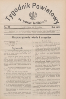 Tygodnik Powiatowy na powiat lubliniecki.1933, nr 33 (9 września)