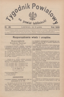 Tygodnik Powiatowy na powiat lubliniecki.1933, nr 46 (16 grudnia)