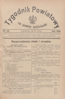 Tygodnik Powiatowy na powiat lubliniecki.1935, nr 25 (28 czerwca)
