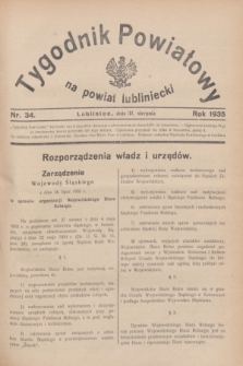 Tygodnik Powiatowy na powiat lubliniecki.1935, nr 34 (31 sierpnia)