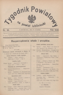 Tygodnik Powiatowy na powiat lubliniecki.1935, nr 36 (14 września)