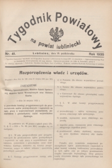 Tygodnik Powiatowy na powiat lubliniecki.1935, nr 41 (19 października)
