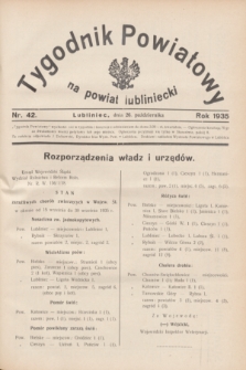 Tygodnik Powiatowy na powiat lubliniecki.1935, nr 42 (26 października)