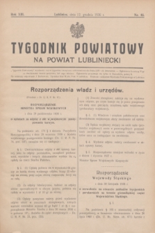 Tygodnik Powiatowy na Powiat Lubliniecki.R.13, nr 46 (12 grudnia 1936)