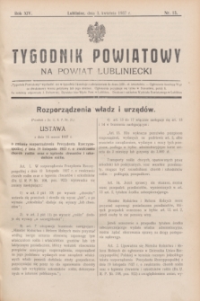 Tygodnik Powiatowy na Powiat Lubliniecki.R.14, nr 13 (3 kwietnia 1937)