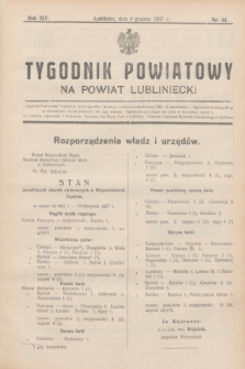 Tygodnik Powiatowy na Powiat Lubliniecki.R.14, nr 44 (4 grudnia 1937)