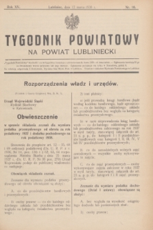 Tygodnik Powiatowy na powiat lubliniecki.R.15, nr 10 (12 marca 1938)