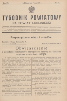 Tygodnik Powiatowy na powiat lubliniecki.R.15, nr 18 (7 maja 1938)