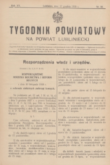 Tygodnik Powiatowy na powiat lubliniecki.R.15, nr 50 (17 grudnia 1938)