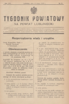 Tygodnik Powiatowy na Powiat Lubliniecki.R.16, nr 6 (18 lutego 1939)