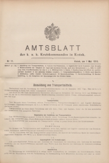 Amtsblatt des K. u. K. Kreiskommandos in Końsk.1916, Nr. 11 (1 Mai)